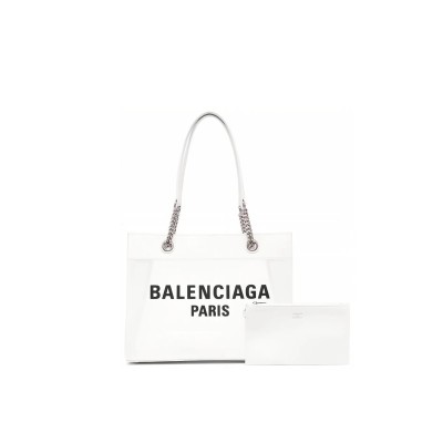 BALENCIAGA WOMEN'S DUTY FREE TOTE BAG MEDIUM IN WHITE 7416022AADB (35*18.8*13.9cm)
